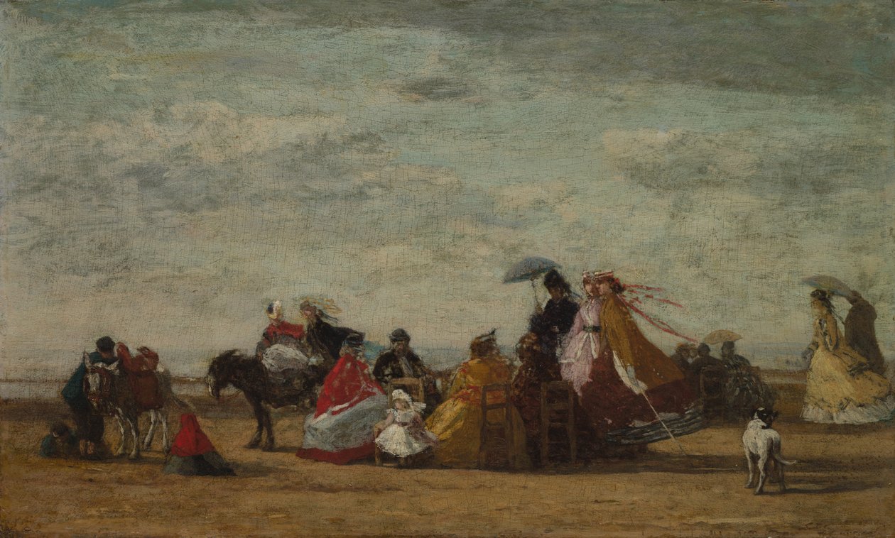 Strandscène, ca. 1865-1867 door Eugene Louis Boudin