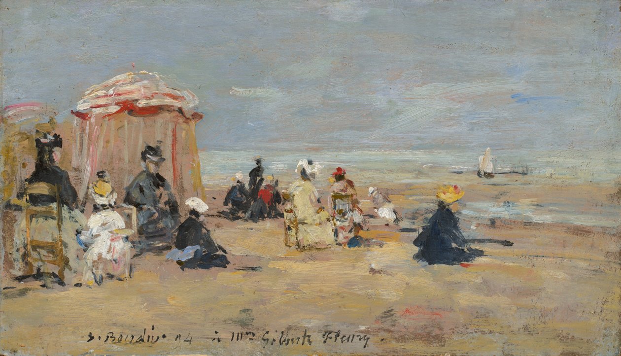 Op het strand door Eugene Louis Boudin