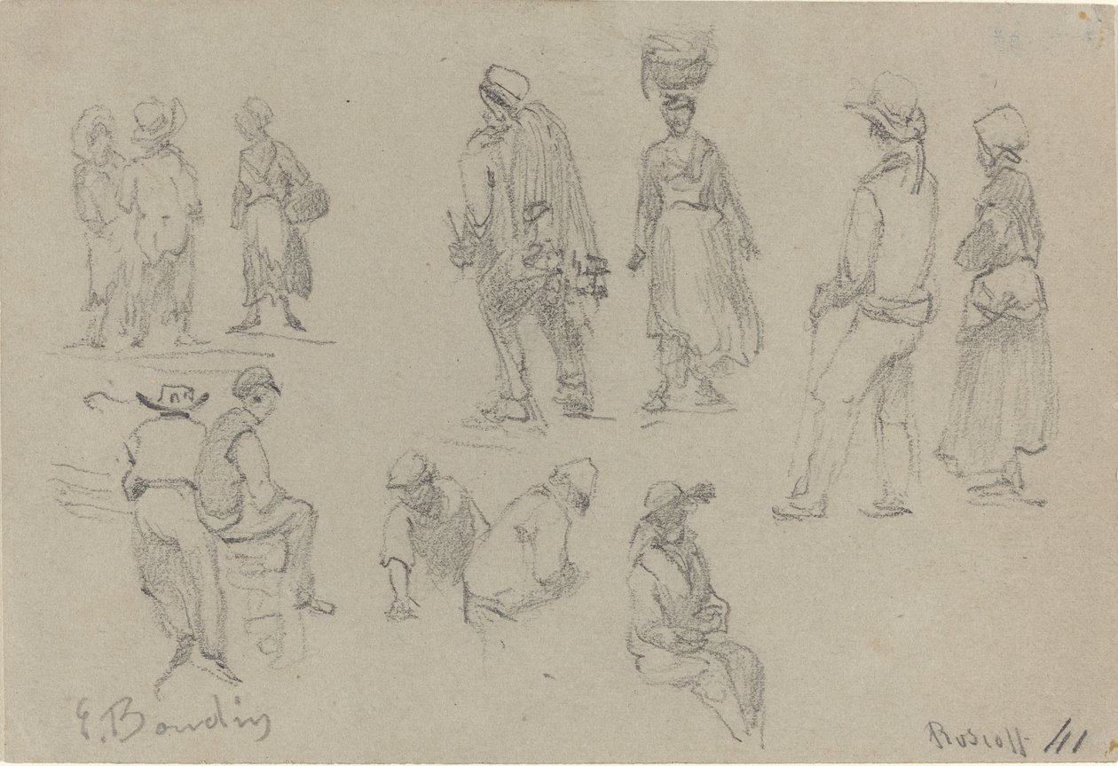 Provinciale figuren, eind 19e eeuw door Eugene Louis Boudin
