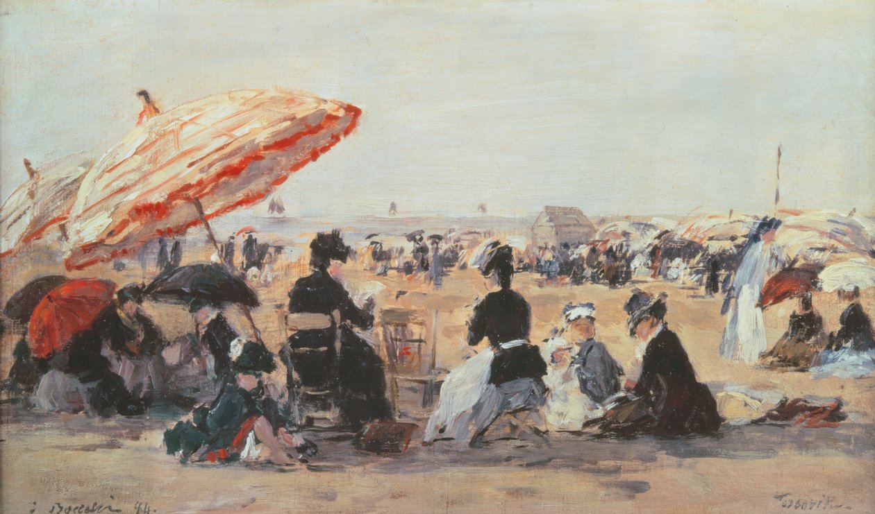 Het Strand door Eugene Louis Boudin
