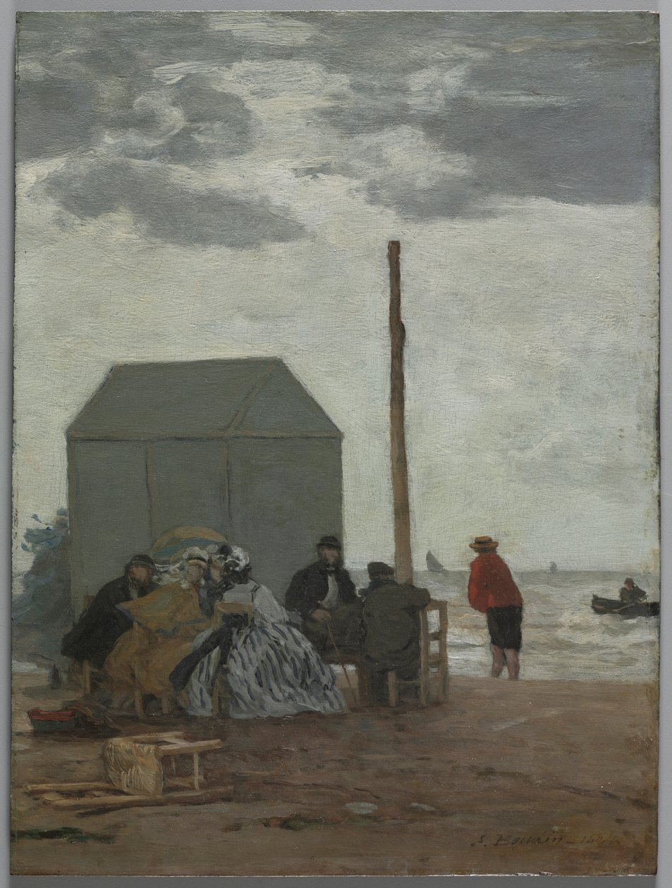 Het strand van Deauville door Eugene Louis Boudin