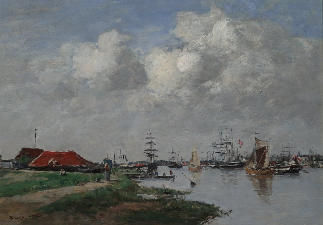 De Schelde in Antwerpen door Eugene Louis Boudin