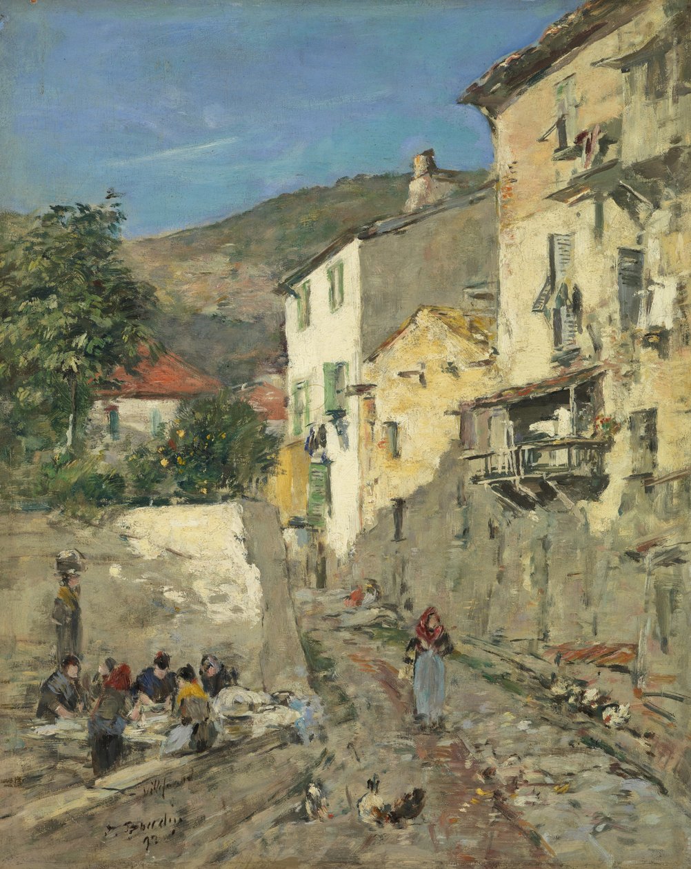 Villefranche door Eugene Louis Boudin