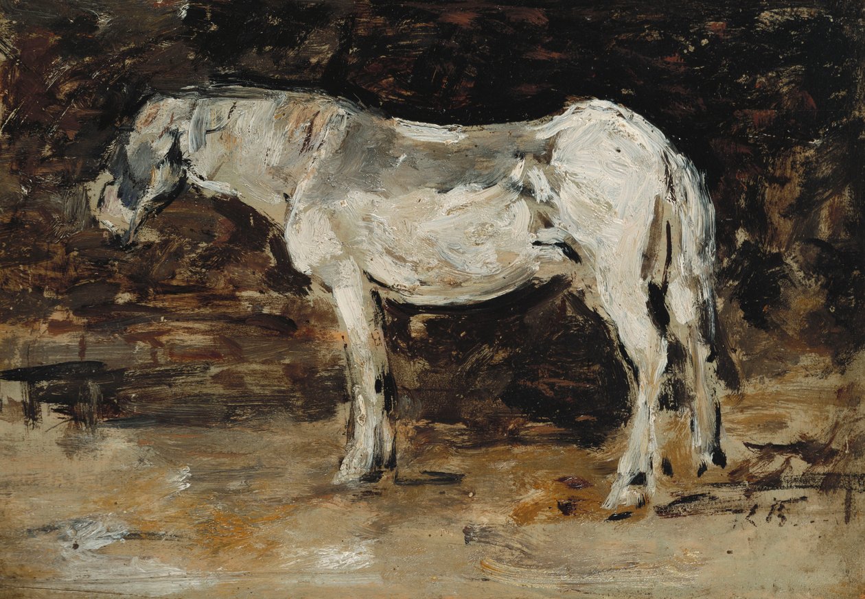 Wit Paard, ca. 1885-90 door Eugene Louis Boudin