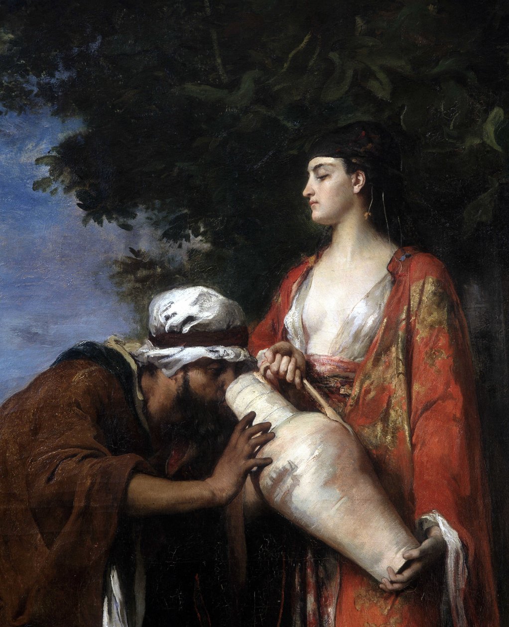 Rebecca bij de bron (detail) door Eugene Romain Thirion