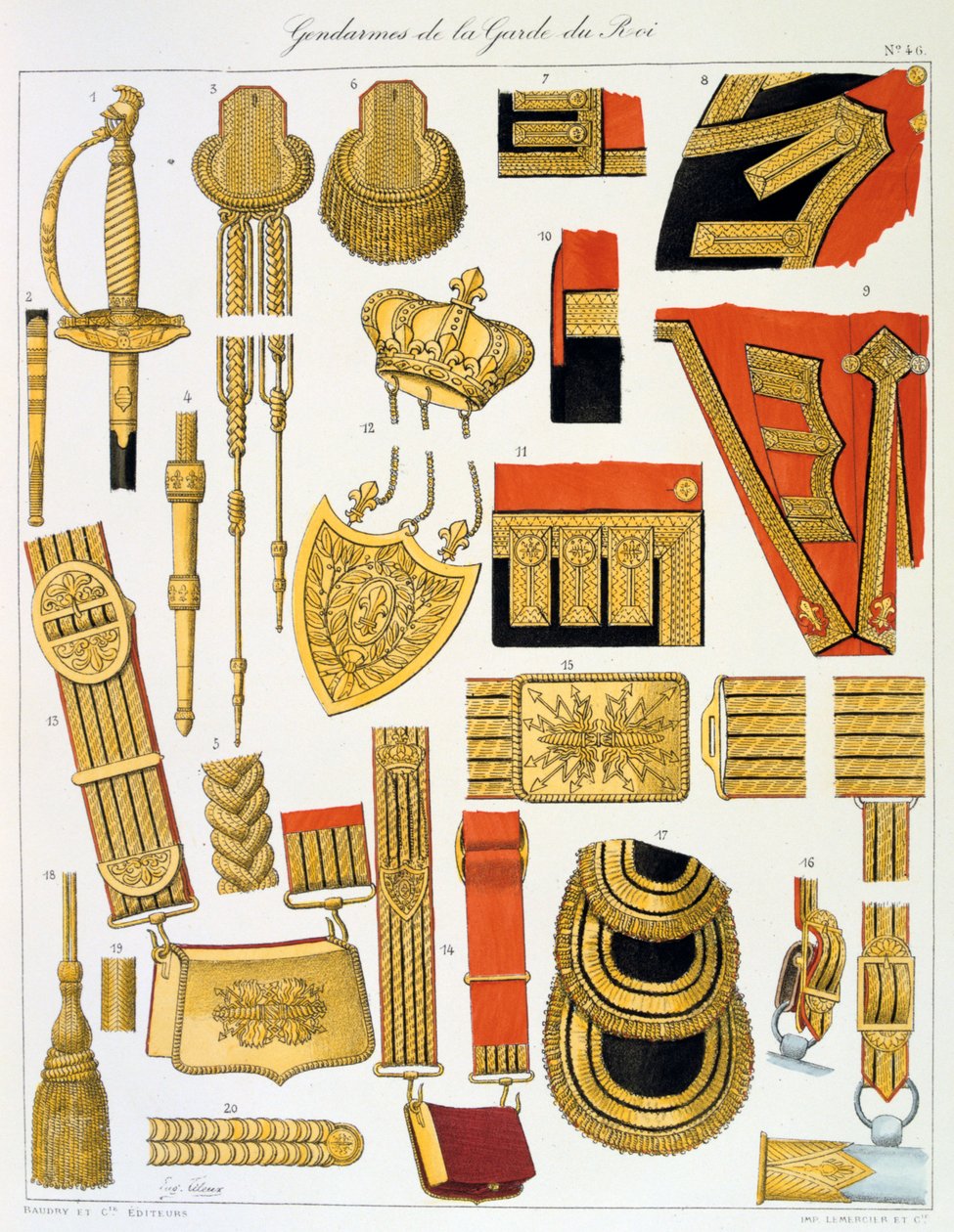 Gendarmes de la Garde du Roi, Insignia door Eugene Titeux
