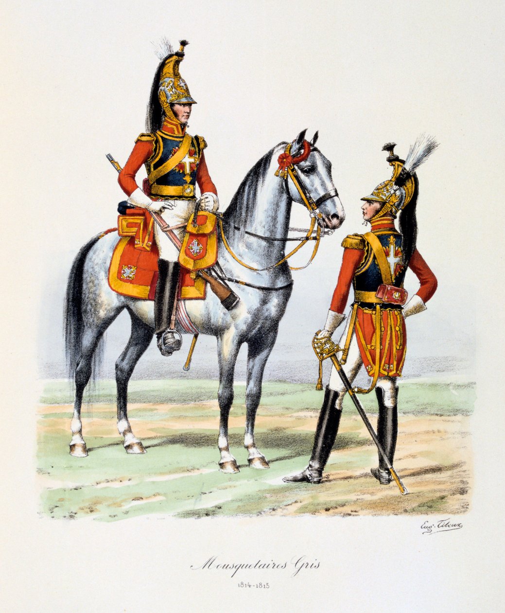 Mousquetaires Gris, 1814-15 door Eugene Titeux