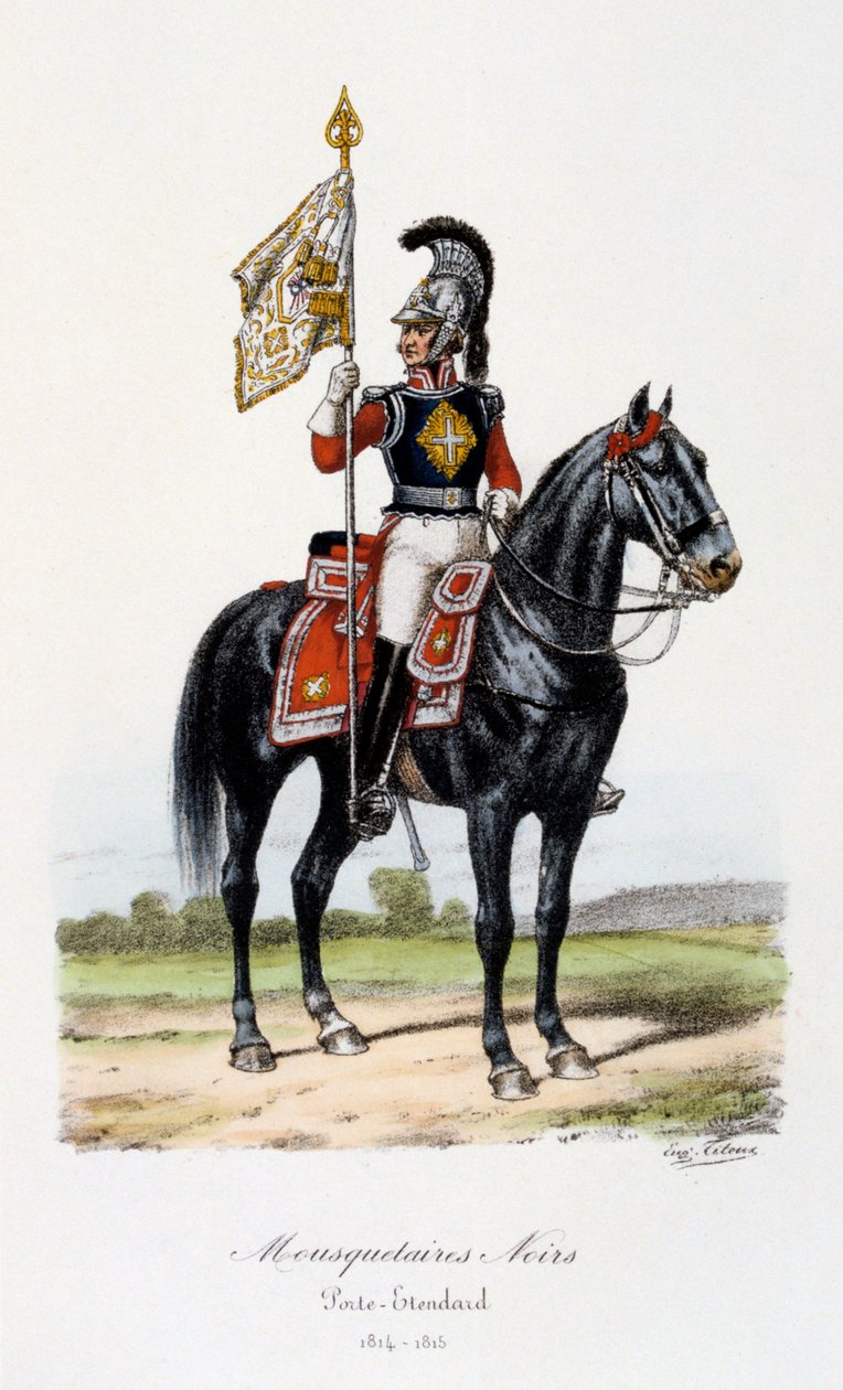 Mousquetaires Noirs, vaandeldrager, 1814-15 door Eugene Titeux