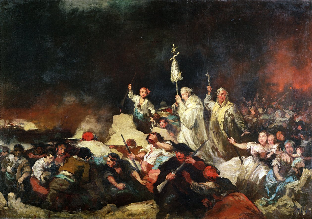 Het Beleg van Zaragoza door Eugenio Lucas y Padilla