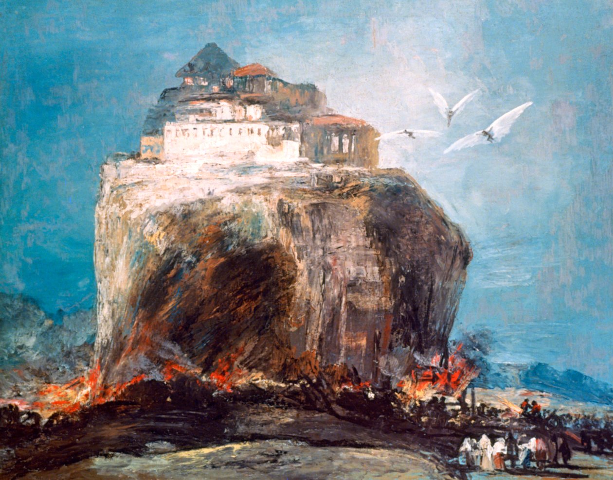 Stad op de Rots, c1878-1918 door Eugenio Lucas Villamil