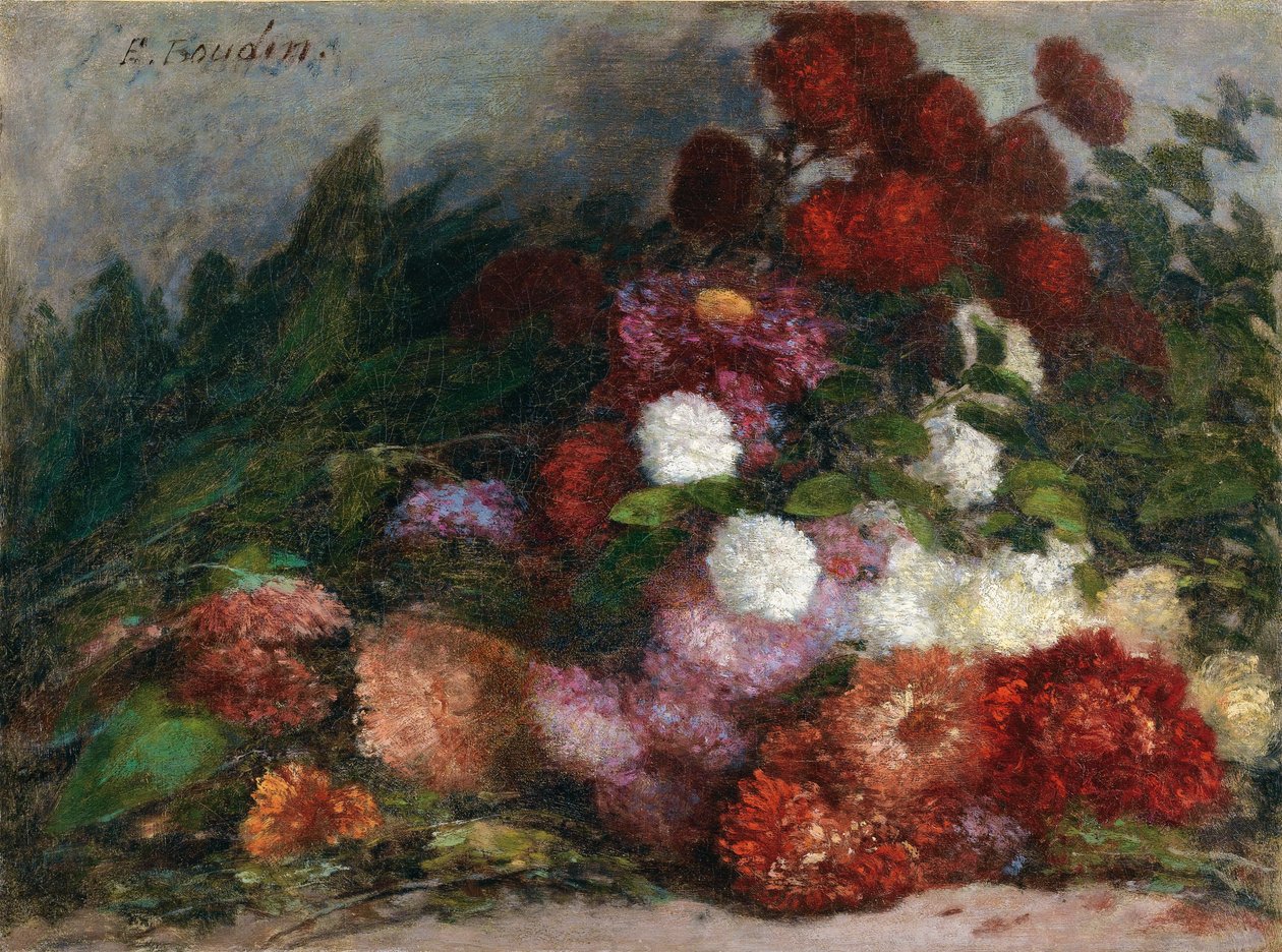 Bloemenworp door Eugene Louis Boudin