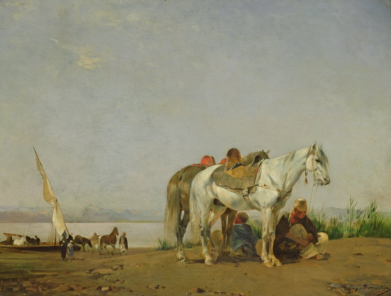 Aan de oever van de Nijl, 1871 door Eugène Fromentin