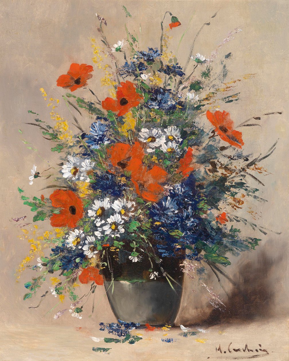 Zomerbloemenboeket door Eugene Henri Cauchois