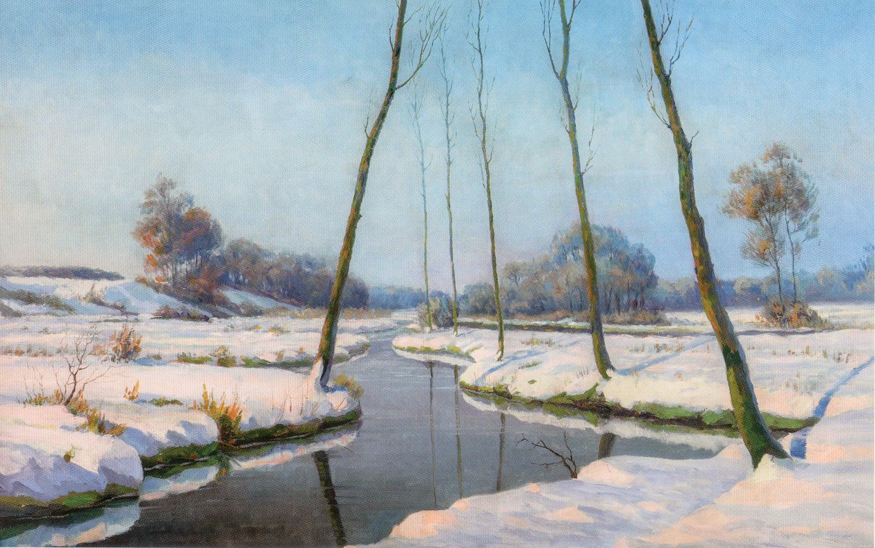 Besneeuwd landschap door Eugène Mousset