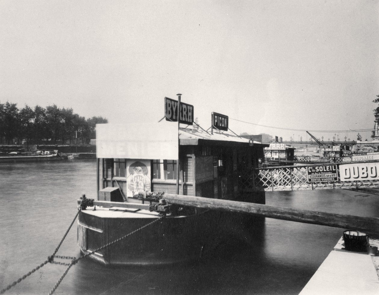 Boot op de Seine door Eugène Atget