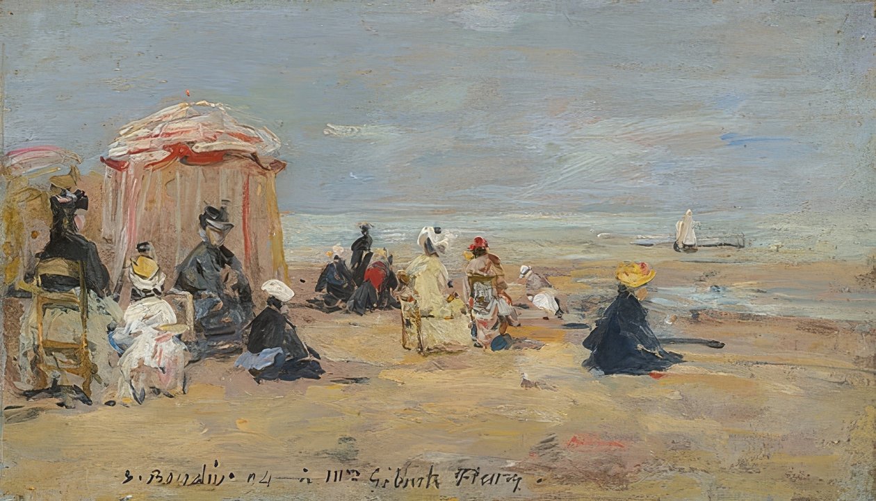 Op het strand. 1894 door Eugene Louis Boudin