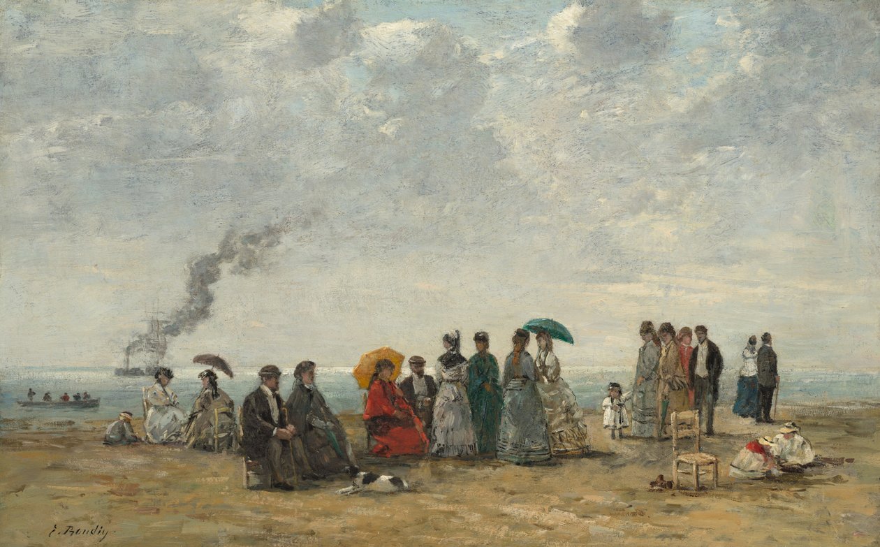 Figuren op het Strand door Eugène Boudin