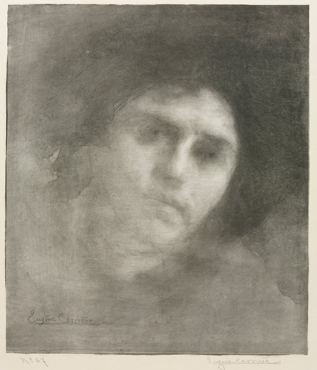 Madame Eugène Carrière grote plaat, 1893 door Eugène Carrière