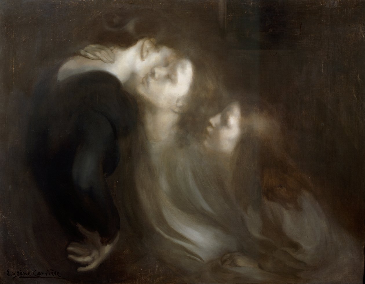 De Moederlijke Kus, eind 1890s door Eugène Carrière