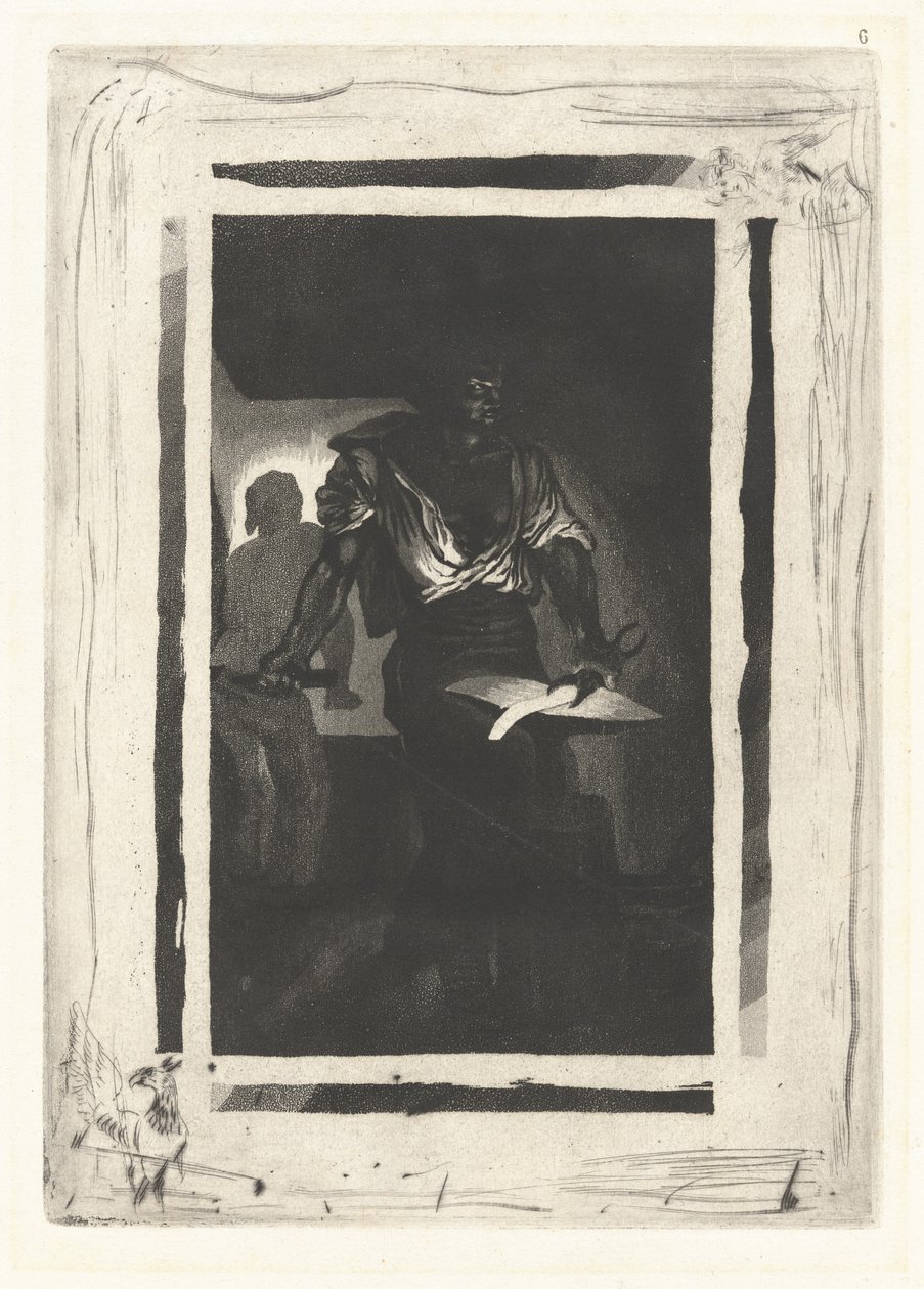 Een Smid door Eugène Delacroix