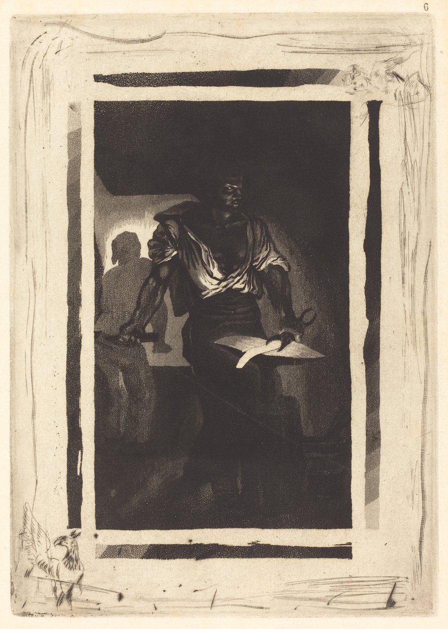 Een smid, 1833 door Eugène Delacroix