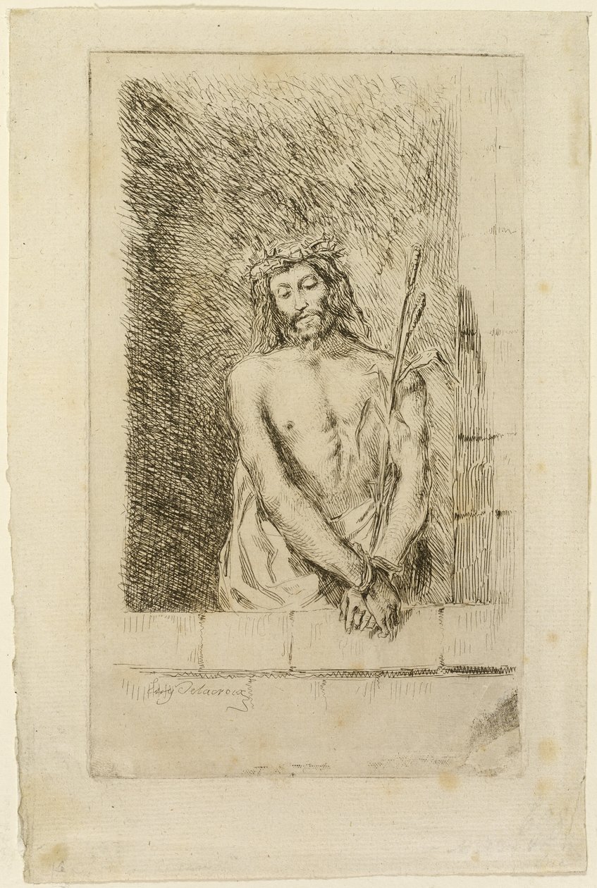 Christus met het riet door Eugène Delacroix