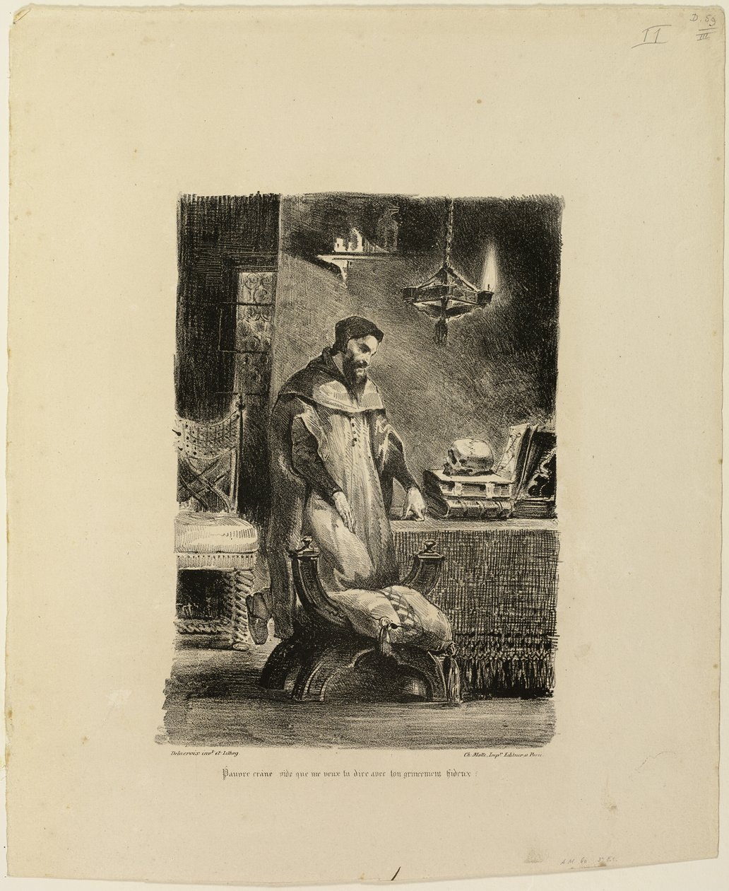 Faust in Zijn Studie door Eugène Delacroix