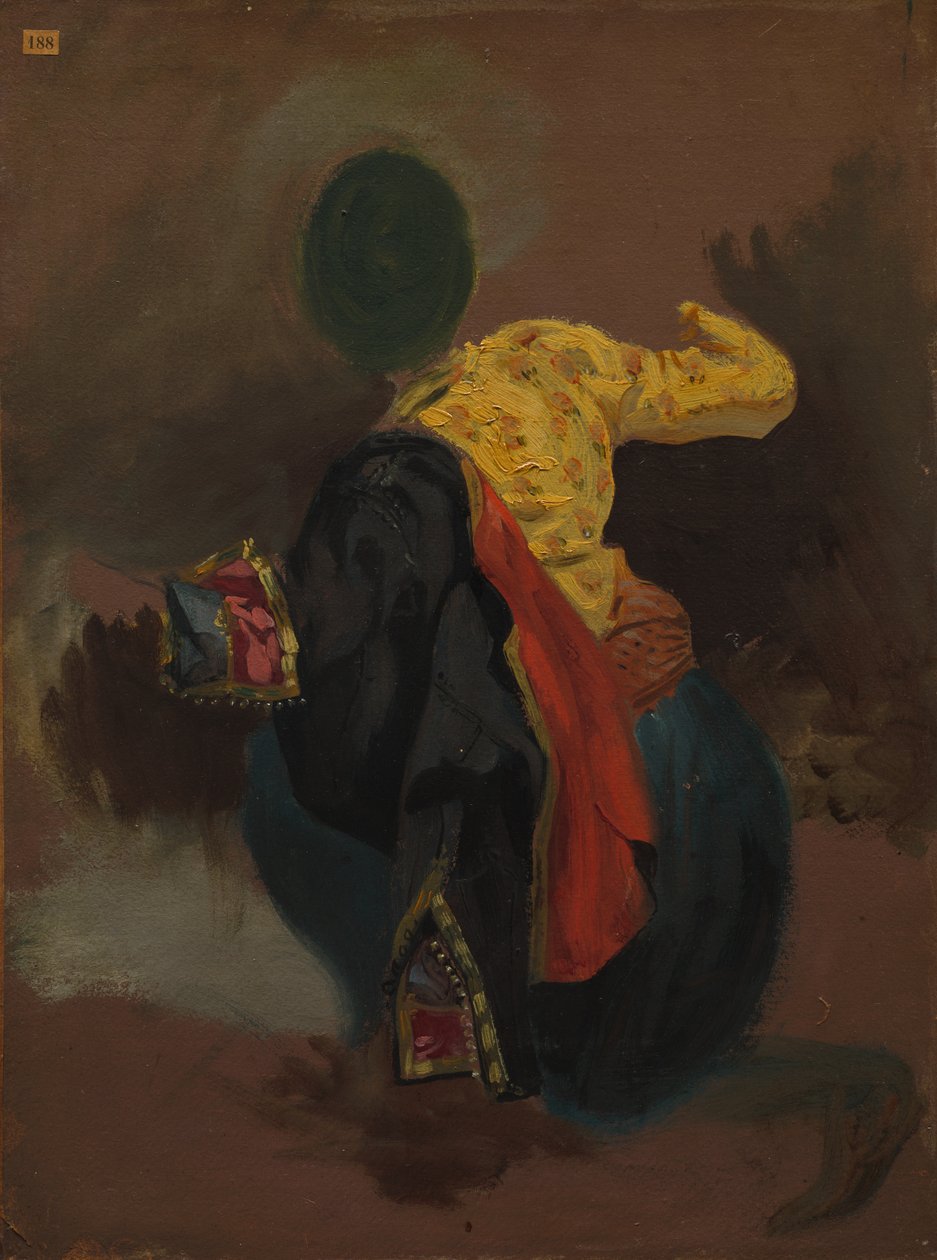 Figuur in Turkse kleding door Eugène Delacroix