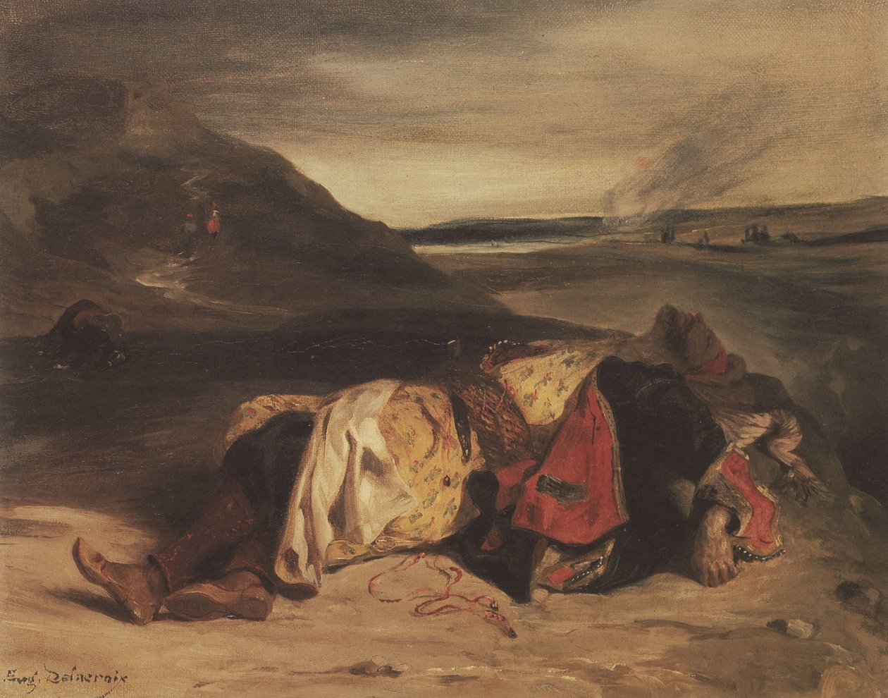 Frans: La mort de Hassan door Eugène Delacroix