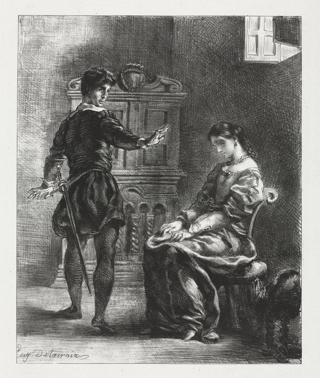 Hamlet: Hamlet en Ophelia door Eugène Delacroix