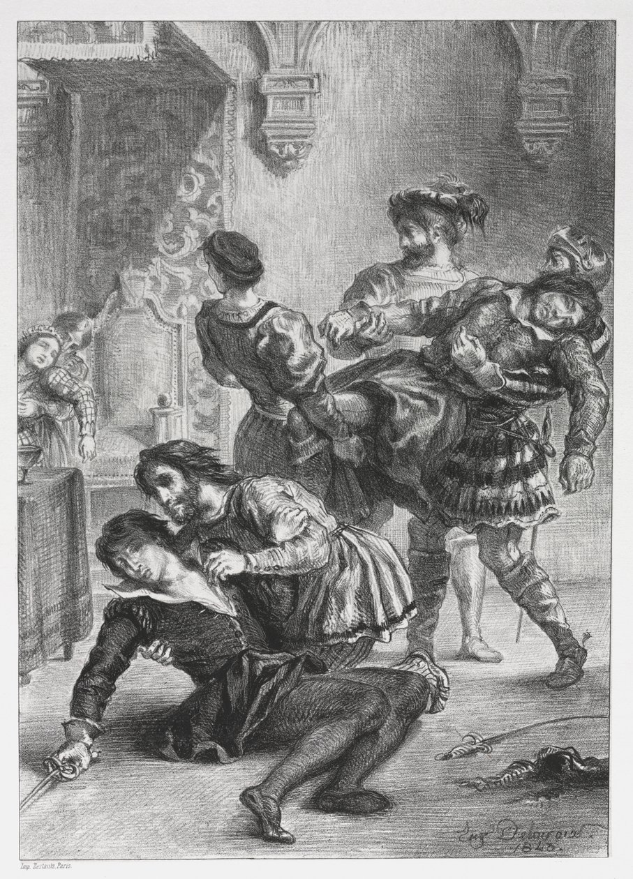 Hamlet: De Dood van Hamlet door Eugène Delacroix