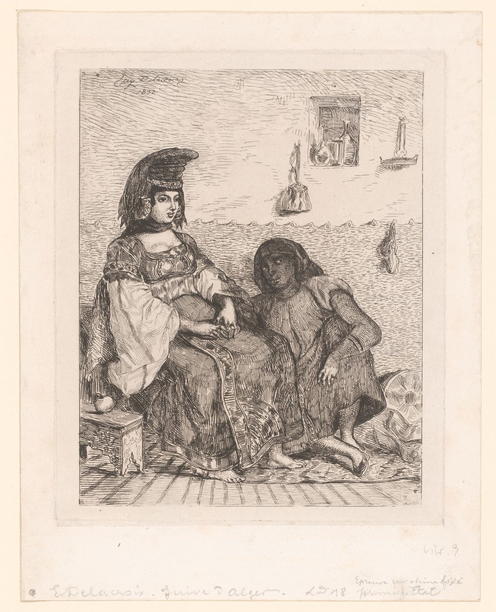 Joodse vrouw uit Algiers door Eugène Delacroix