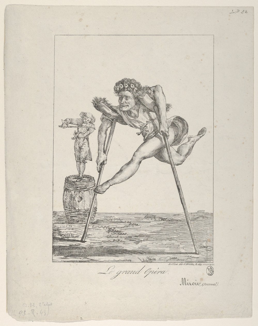 Le Grand Opéra, 1821 door Eugène Delacroix