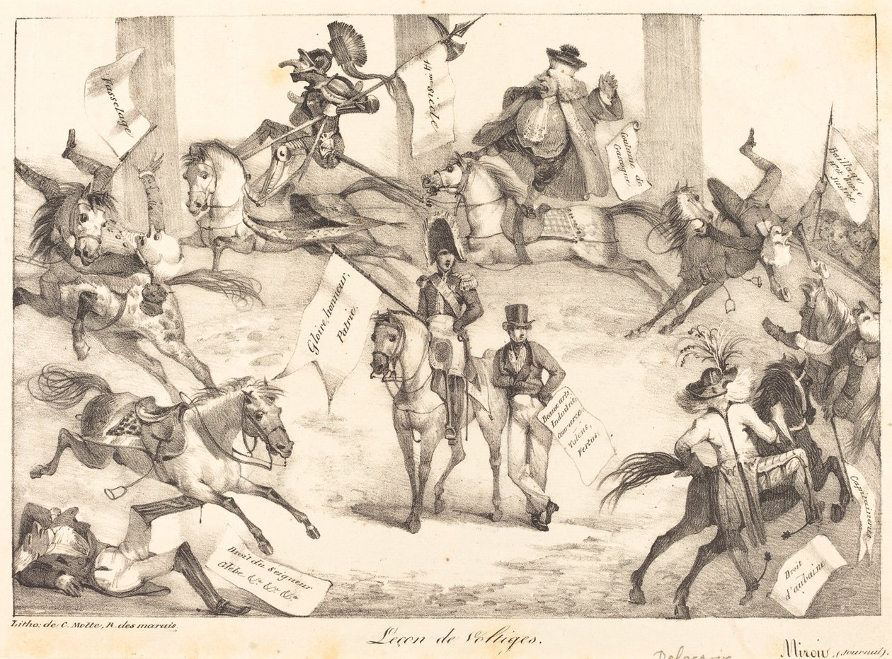 Leçon de Voltiges Trick Riding, 1822 door Eugène Delacroix