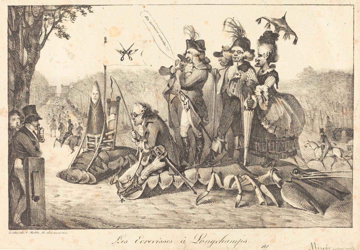 De rivierkreeften in Longchamps door Eugène Delacroix