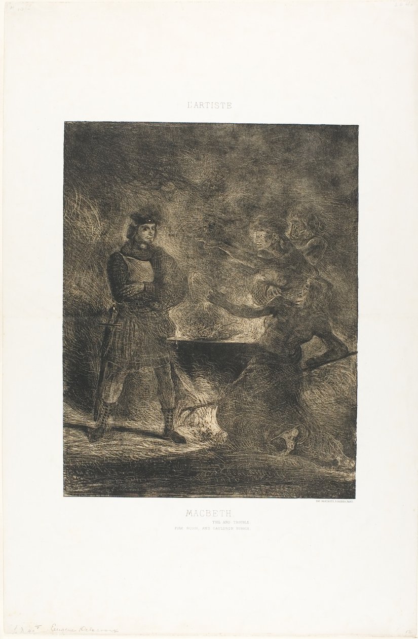 Macbeth en de Heksen door Eugène Delacroix