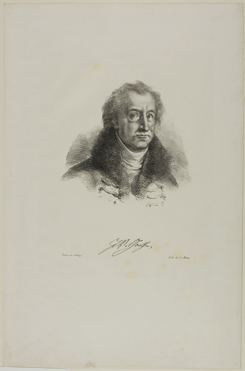 Portret van Goethe, uit Faust door Eugène Delacroix