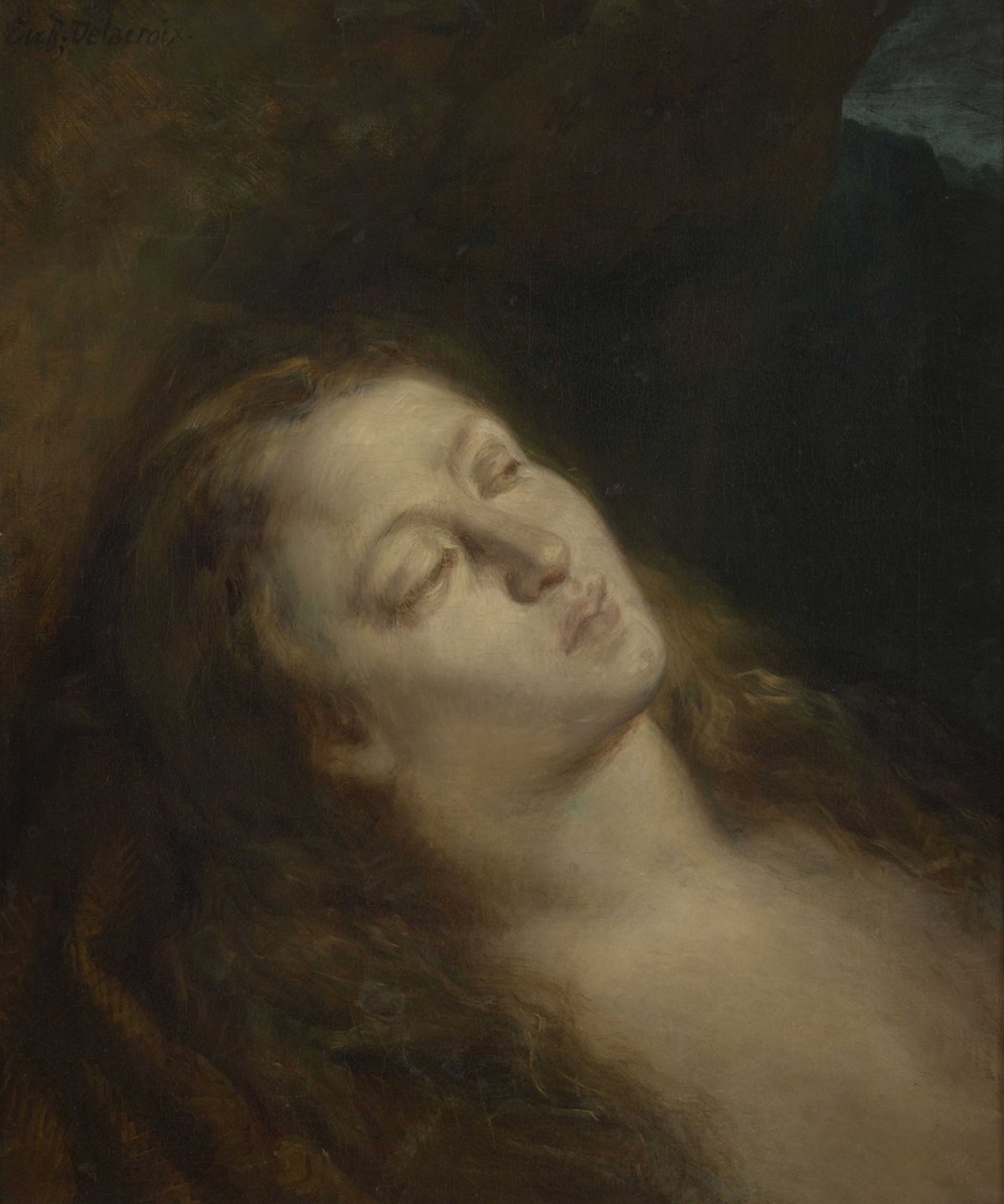 Heilige Maria Magdalena in de woestijn, 1845 door Eugène Delacroix