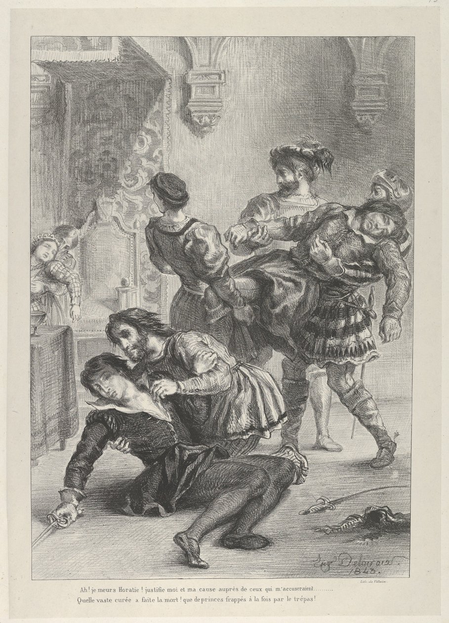 De Dood van Hamlet door Eugène Delacroix