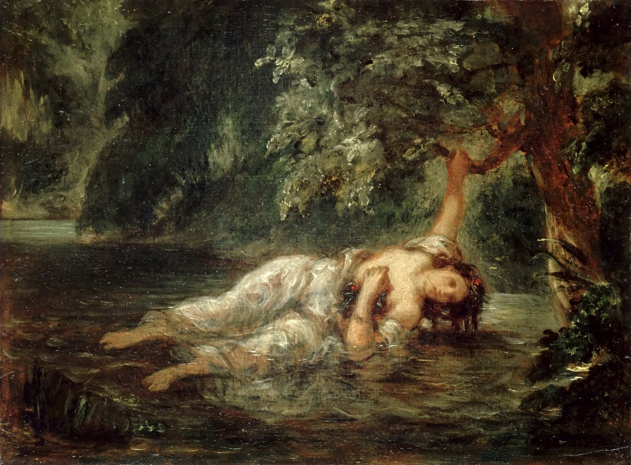 De dood van Ophelia door Eugène Delacroix