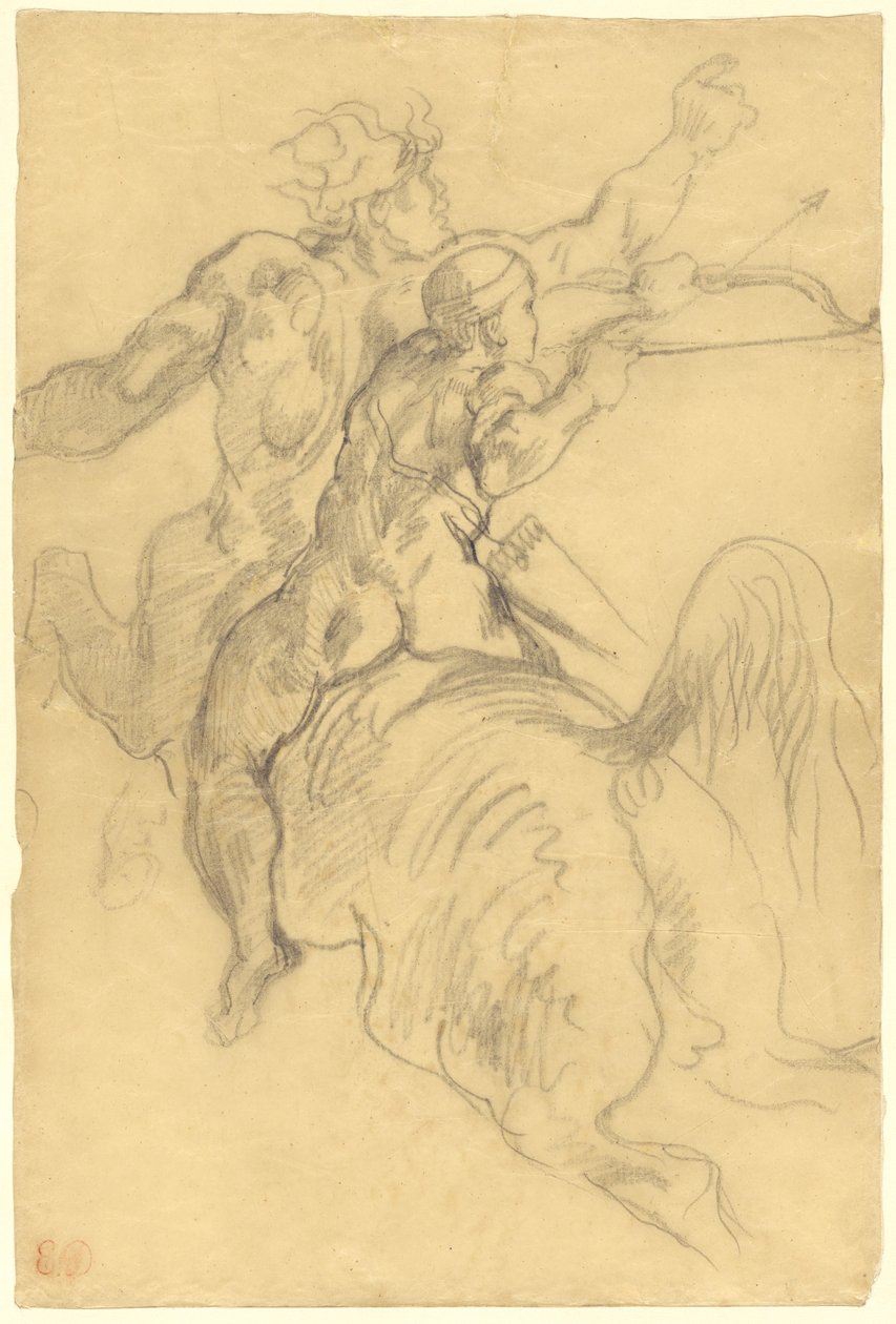 De opvoeding van Achilles door Eugène Delacroix