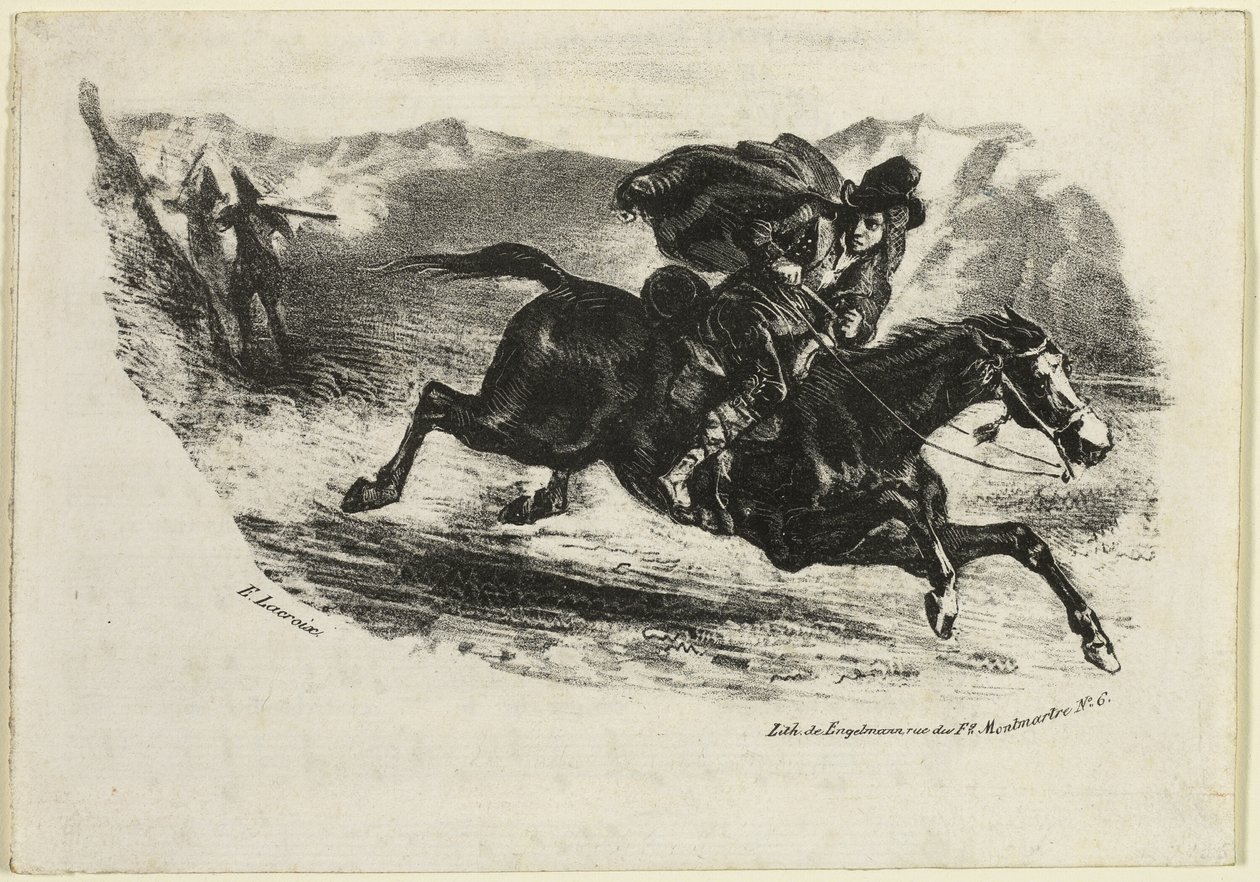 De vlucht van de smokkelaar door Eugène Delacroix