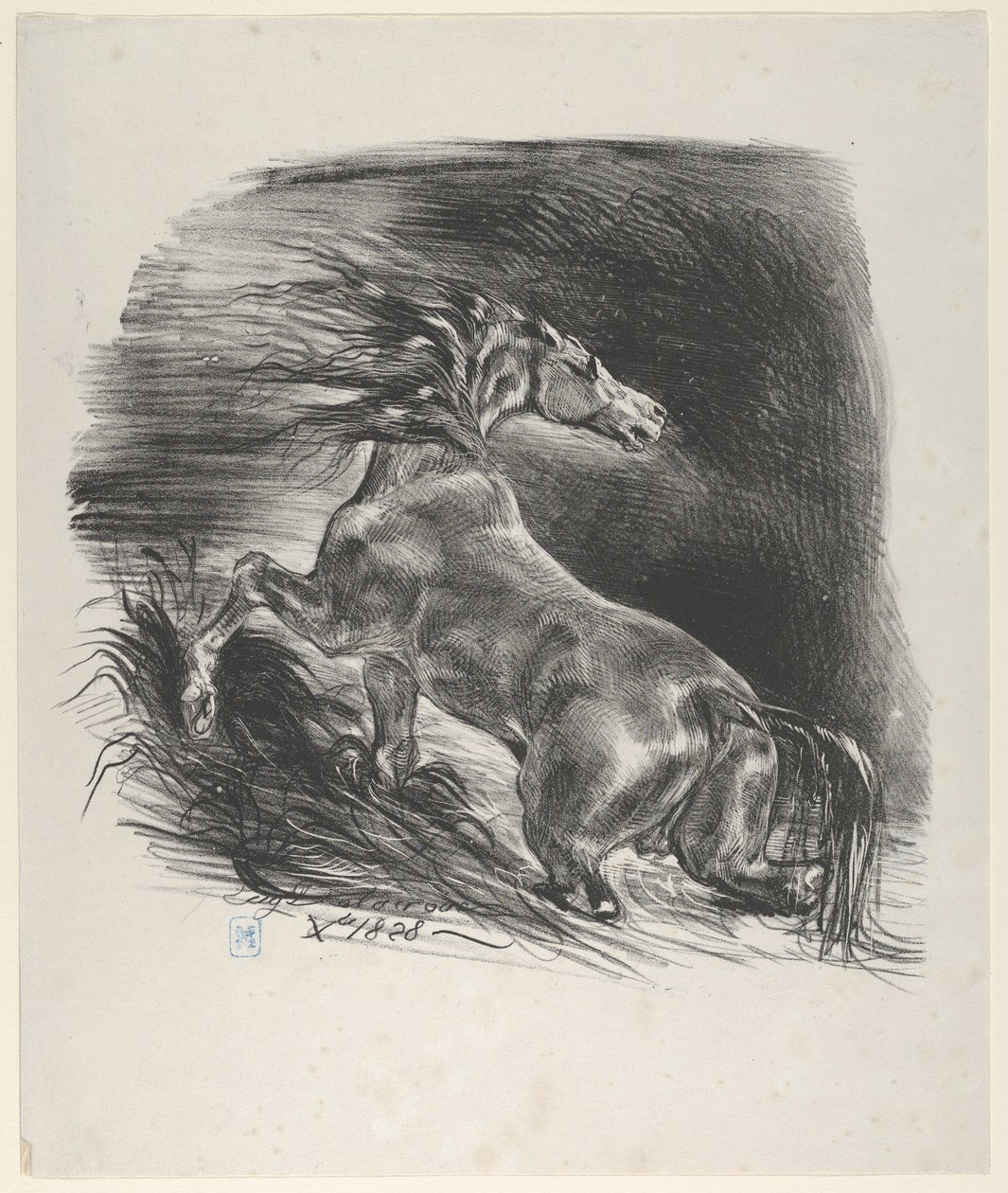 Wilde Paard, 1828 door Eugène Delacroix