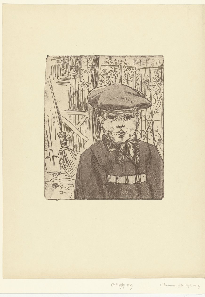Jongen met pet door Eugène Delâtre