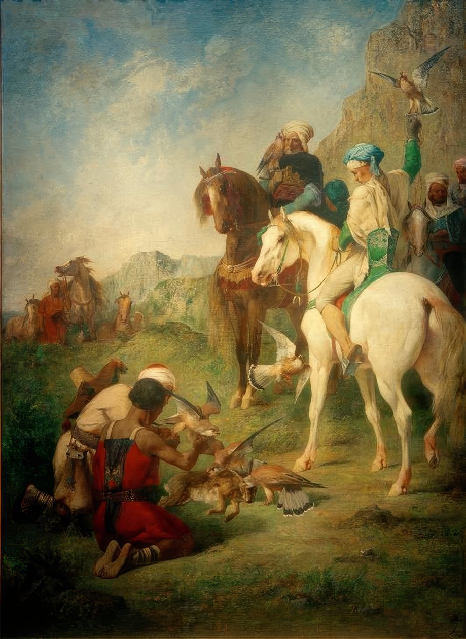 E. Fromentin, Valkenjacht in Algerije door Eugène Fromentin