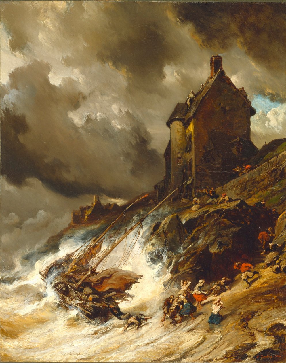 Het wrak door Eugene Isabey