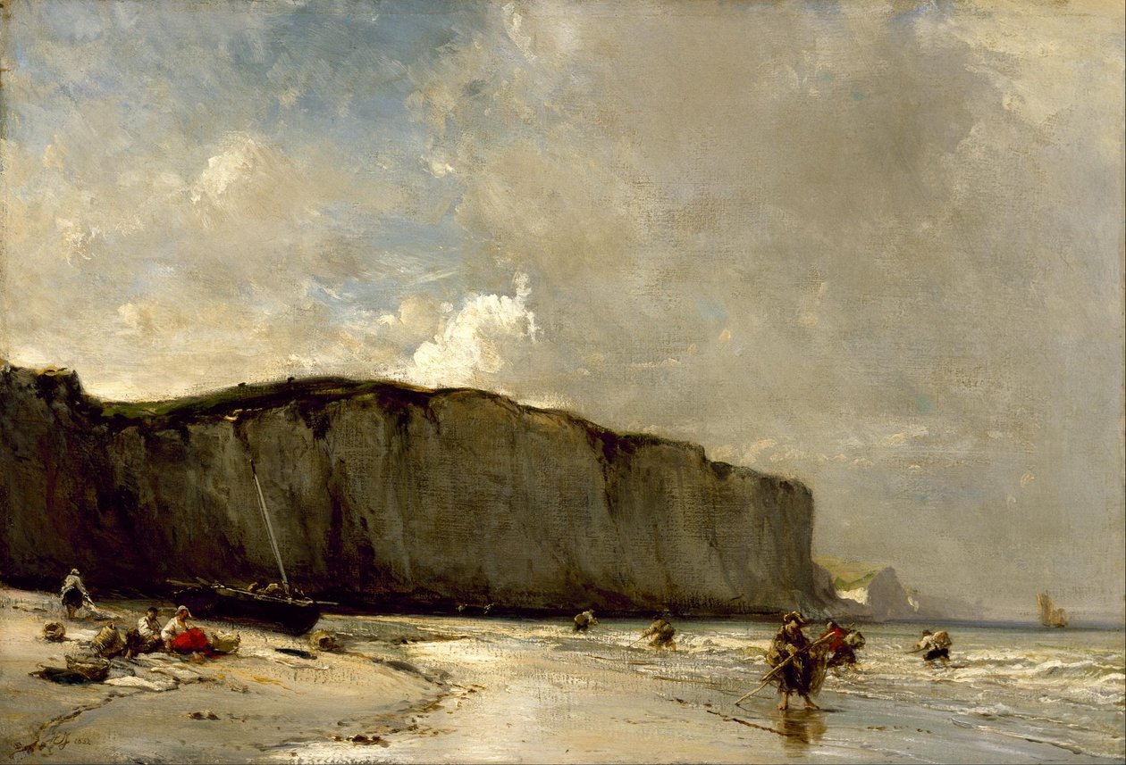Uitzicht langs de Normandische kust door Eugene Isabey