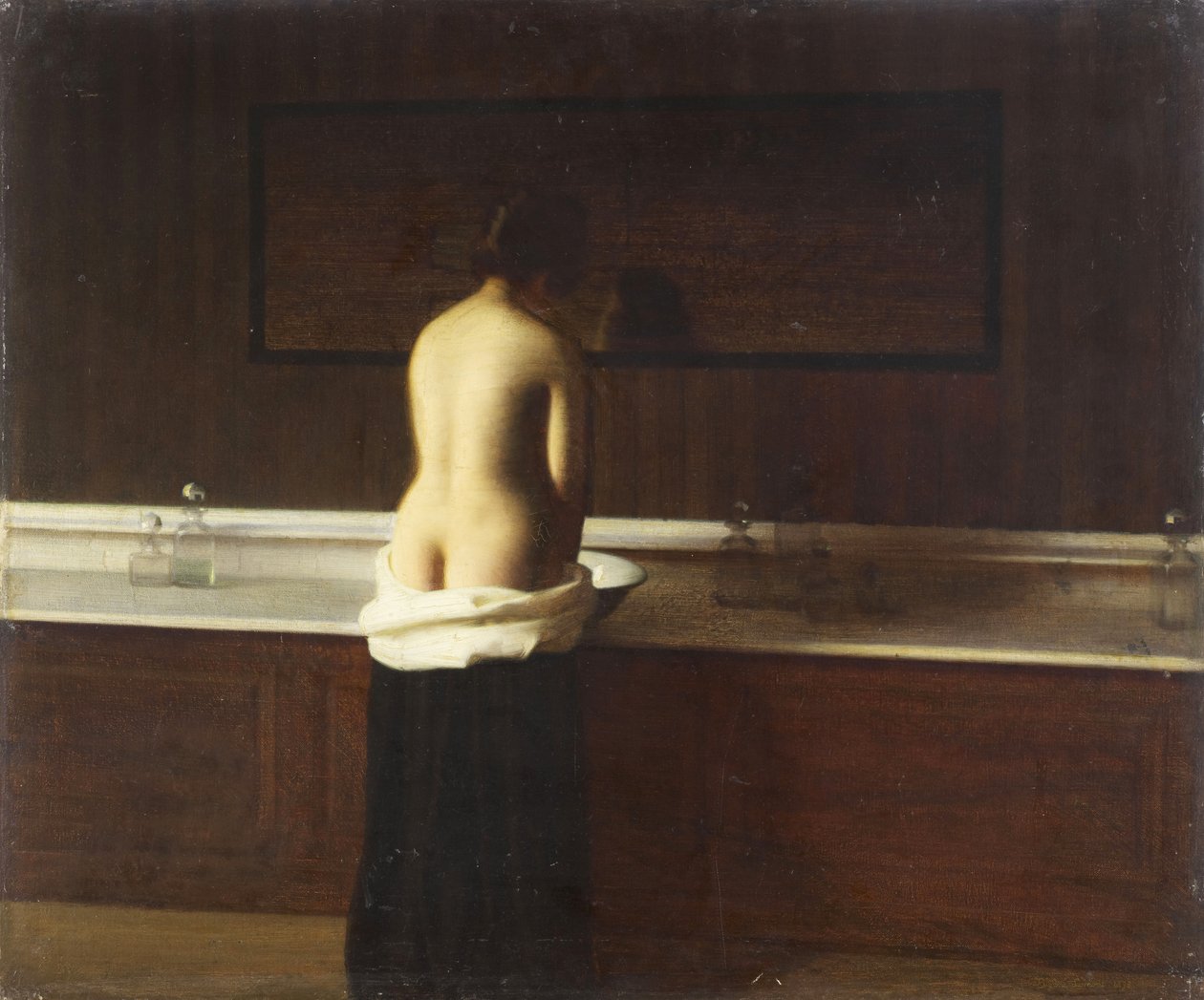 Jonge vrouw bij haar toilet, 1898 door Eugène Lomont