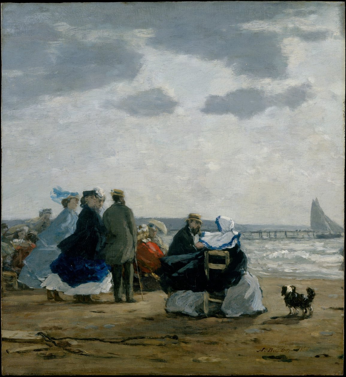 Op het strand, Dieppe door Eugene Louis Boudin