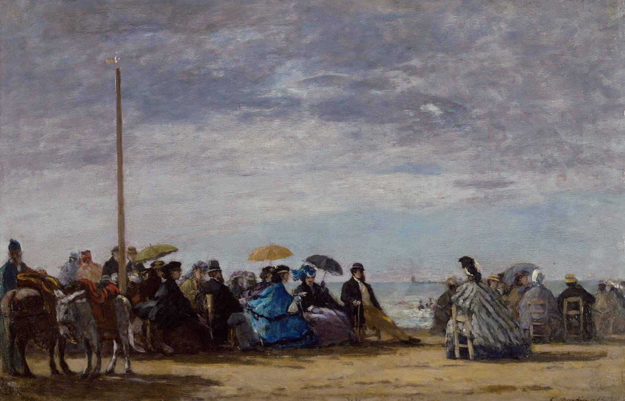 Het strand door Eugene Louis Boudin